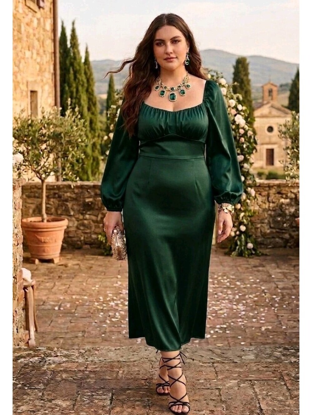 Lulus Hunter Green Bubble Sleeve Maxi Dress - Plus Size 2XL
